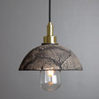 Ceramic dome pendant light - black clay crackled finish