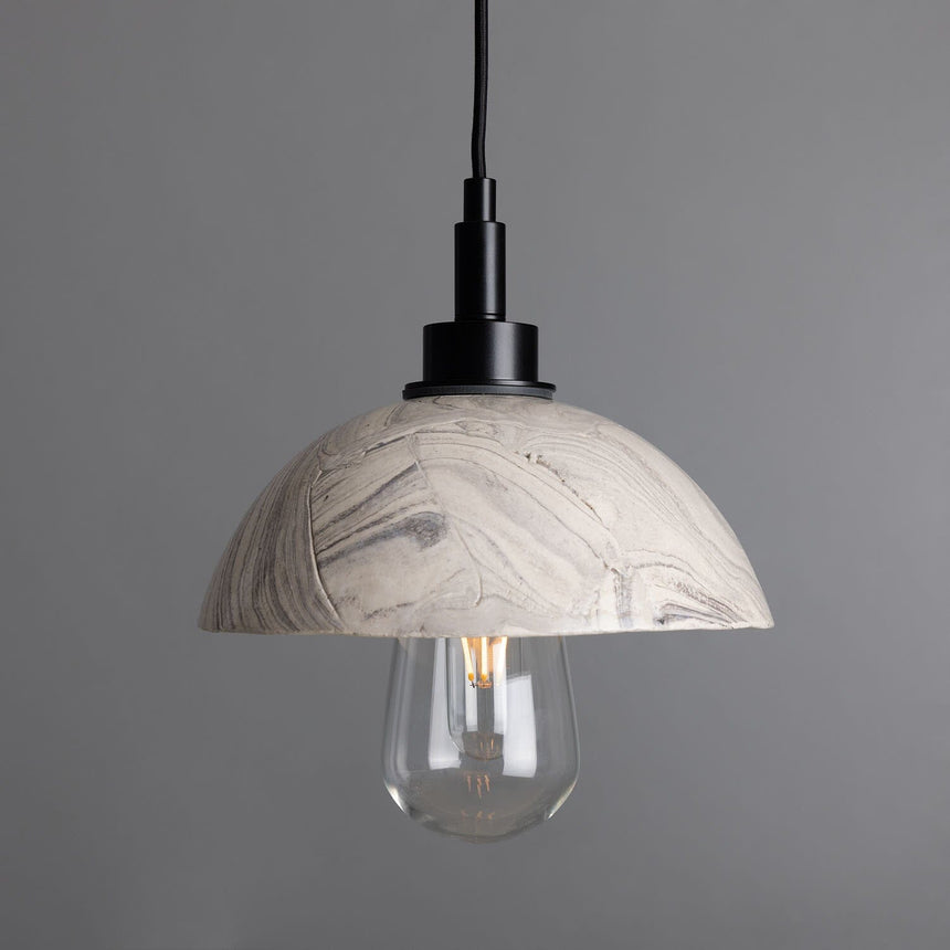 Marbled ceramic dome pendant light with IP44 waterproof rating