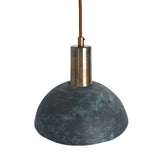 Ceramic Dome Pendant Blue Earth Finish Detail