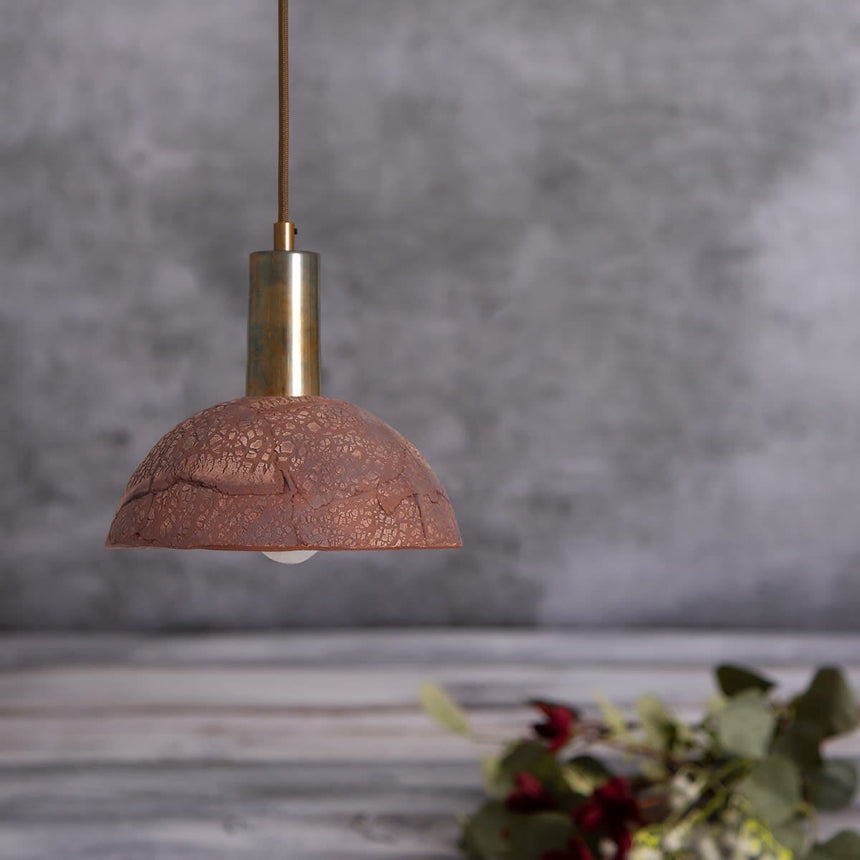 Novira ceramic dome pendant light full view
