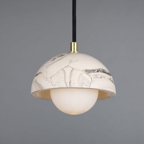 Ceramic Dome Pendant Light Textured Surface Detail