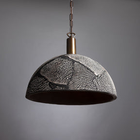 Ceramic Dome Pendant Light Installed Above Kitchen Island