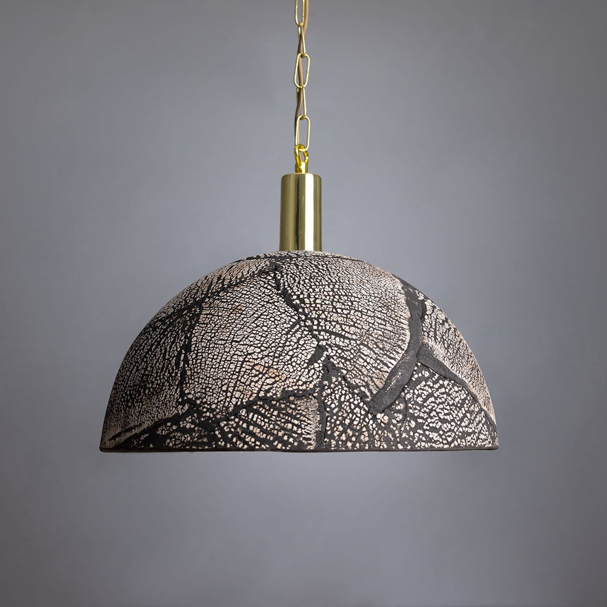 Brass Lamp Holder Detail on Ceramic Pendant Light