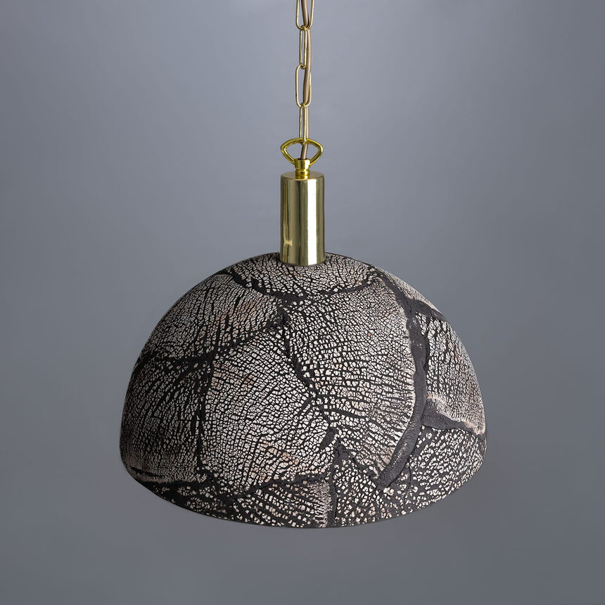 Black Clay Ceramic Dome Pendant Light for Kitchen