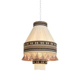 Astraea Boho Fringe Pendant Lamp with Geometric Weave - OpalDwell