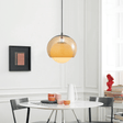 LumaNova Milky Glass Globe Pendant Light warm brown shade - OpalDwell