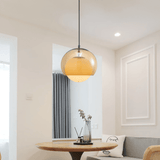 LumaNova Milky Glass Globe Pendant Light touch on off switch detail - OpalDwell