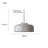 Dimension card for the gray pendant lamp, 42 cm across and 27 cm deep
