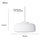 Dimension card for the white pendant lamp, 42 cm across and 27 cm deep
