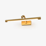 Modern vanity light, a gold tube on a short bracket over a small wall plate