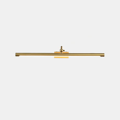 The middle gold bar seen straight on, bracket centered above the lit tube