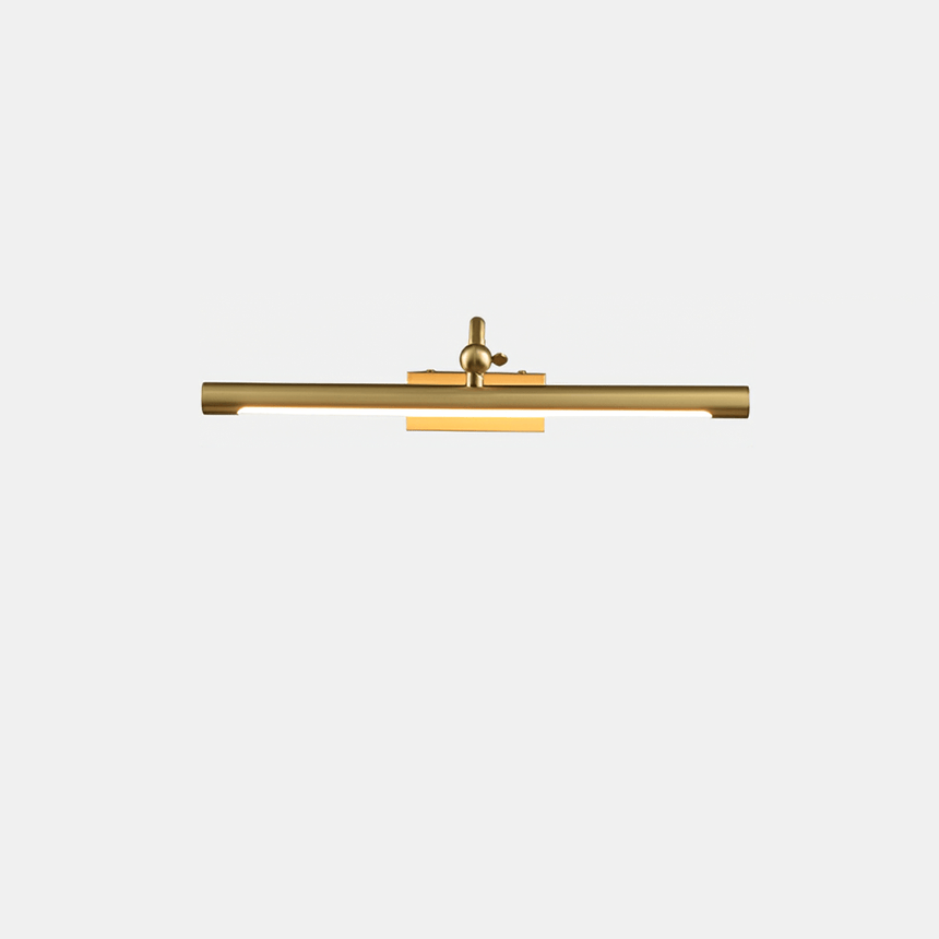 The shortest gold bar seen straight on, the diffuser bright under the tube
