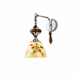The cream shade with a floral mosaic pattern on a white background