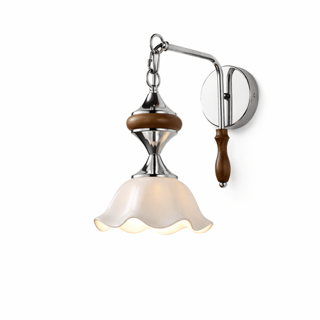 The white ruffled ceramic shade version on a white background