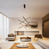Architectural Bar Chandelier for Entryway Lighting