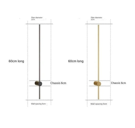 Metal wall lamp installed on living room wall