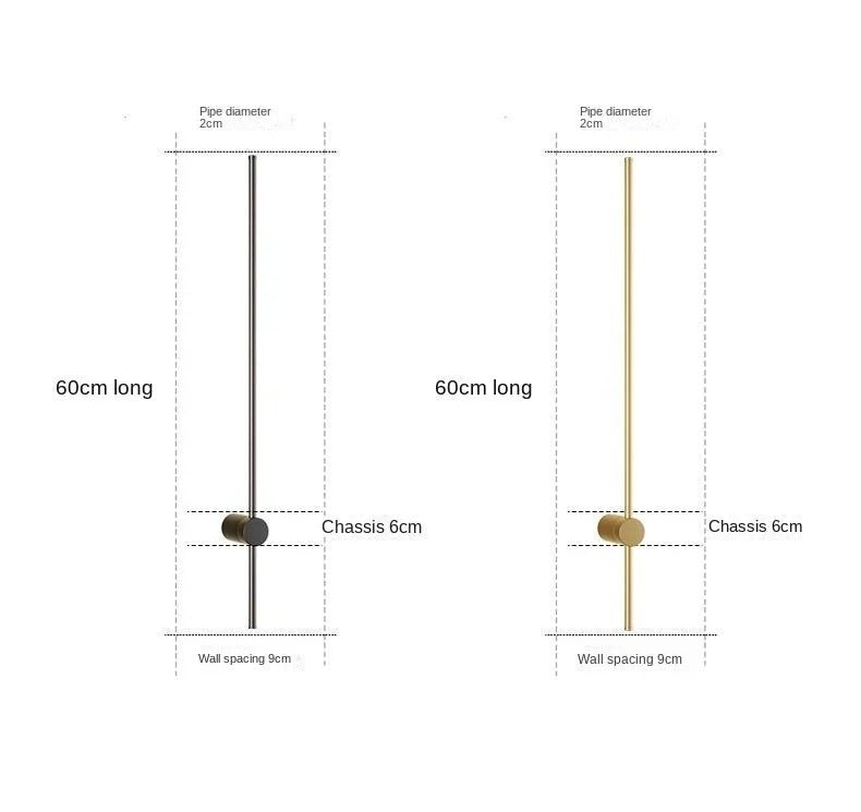Metal wall lamp installed on living room wall