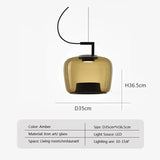 Dimension card for the 35 cm shade in amber