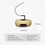 Dimension card for the 44.2 cm shade in amber