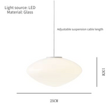 The smaller pebble shade drawn with its 25 cm width marked