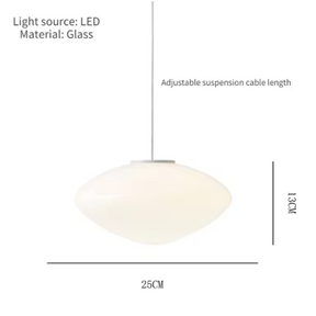 The smaller pebble shade drawn with its 25 cm width marked
