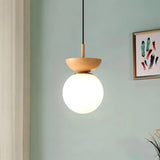 Pendant Light In Half-Wood Metal Finish - OroDwell