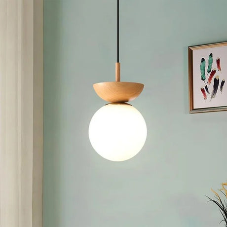 Pendant Light In Half-Wood Metal Finish - OroDwell