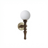 The walnut stem seen from the front with the orb held above its collar
