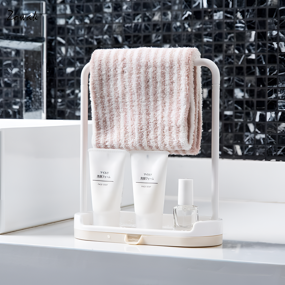 Stainless steel dishcloth holder for kitchen countertops