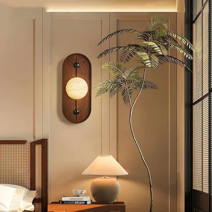 Modern wall sconce in wood