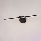 The black finish photographed in profile, the rod running through the disc