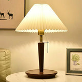 CedarGlow Retro Wood Table Lamp for Living Room