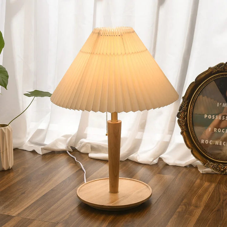 CedarGlow Wood Table Lamp for Bedroom and Office