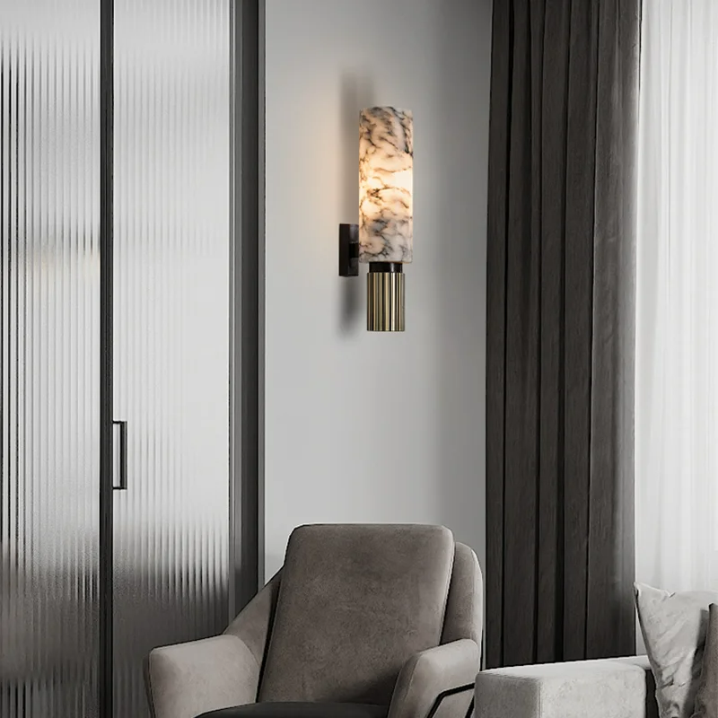 Marble Wall Light Warm Glow for Cozy Living Room Evenings