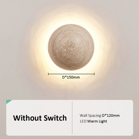 travertine wall-mounted lamp for bedroom ambiance