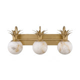 The three light version in brass with three stone globes on a bar