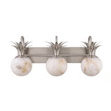 The three light version in nickel with three stone globes on a bar