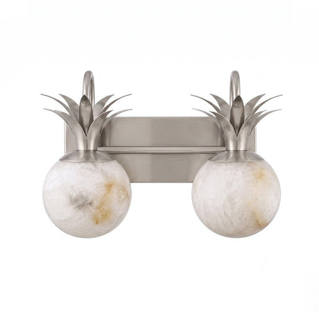 The two light version in nickel with two stone globes side by side