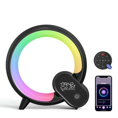 NovaLuxe 3-in-1 Speaker Alarm Clock Lamp for Bedroom
