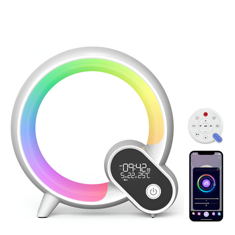 Bluetooth Alarm Clock Lamp Placed on Desk Setting