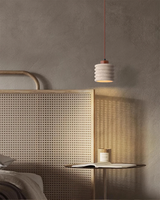LumaVell Japandi Pendant Light wood accent detail - OpalDwell
