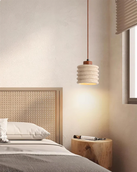 LumaVell Japandi Pendant Light for bedside table lighting - OpalDwell