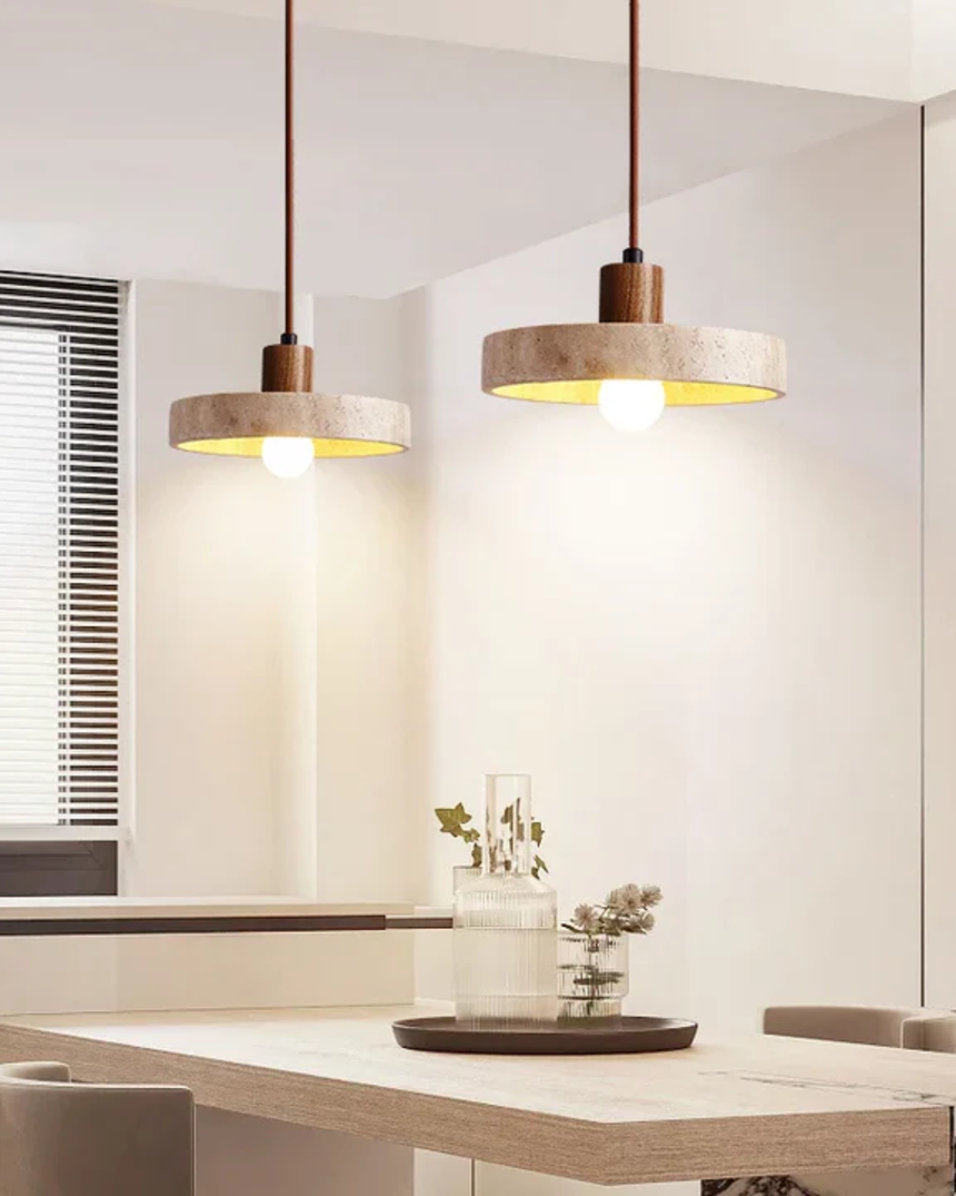 Nolare Travertine Pendant Light for kitchen ceiling - OpalDwell