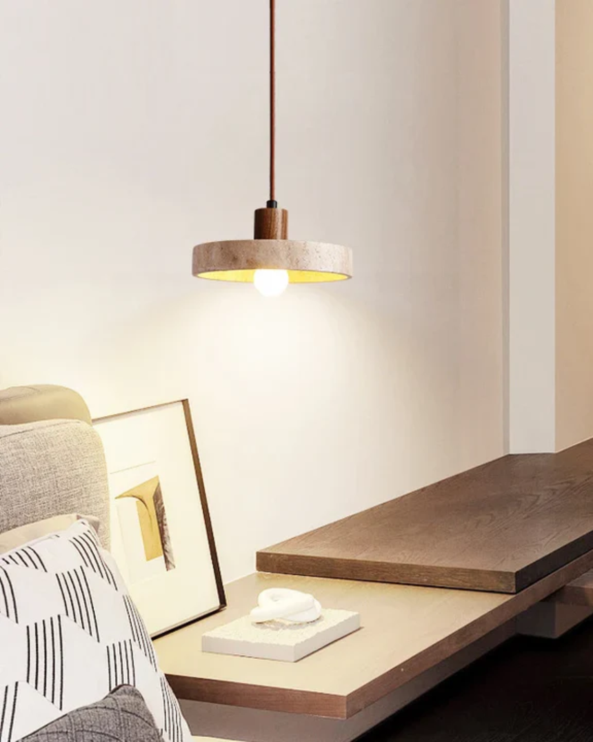 Nolare Travertine Pendant Light for dining area accent - OpalDwell