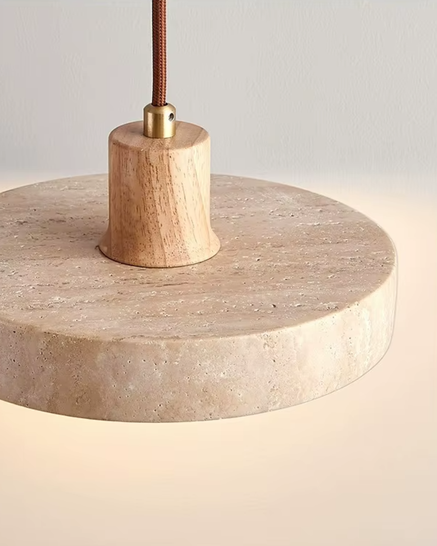 Nolare Travertine Pendant Light for reading corner decor - OpalDwell