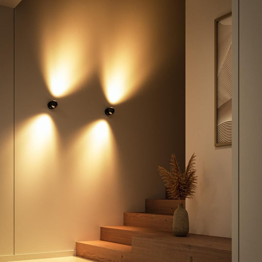 Glass Wall Lamp close-up – rotating design with remote control | OroDwell