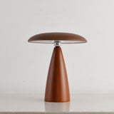 Portable table lamp on a straight cone base, seen from the front