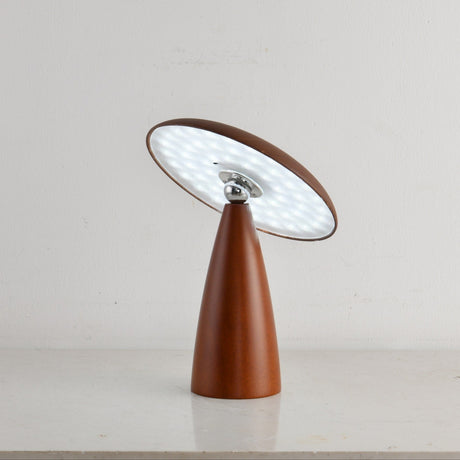 Close view of the lit disc face and the metal tilting joint