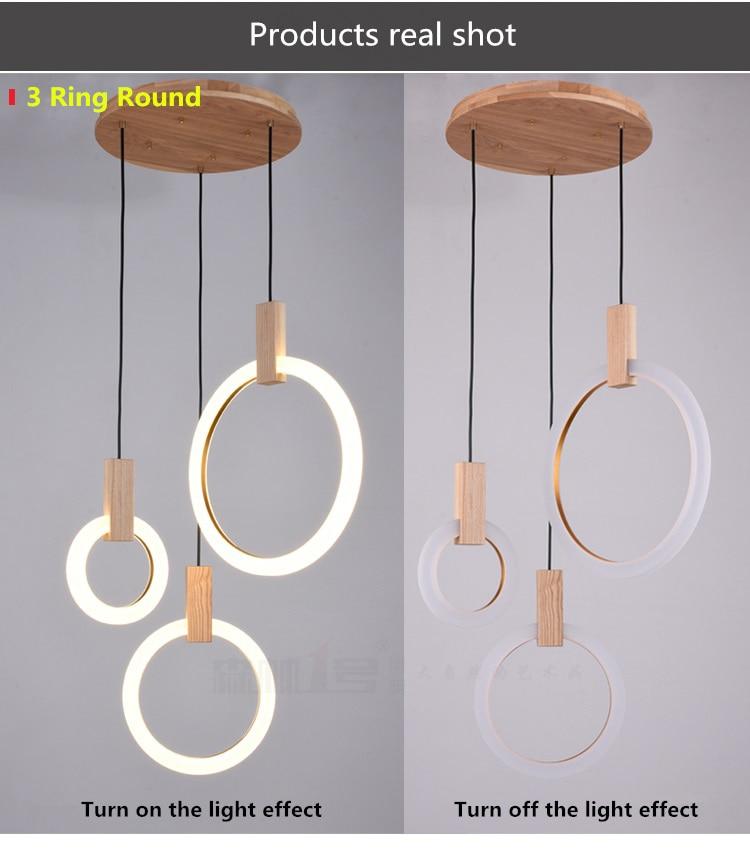 Virelle Ring Chandelier Wood Acrylic Close-Up View - OpalDwell