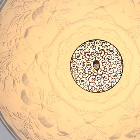 Crystal flush mount light casting soft downward glow